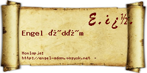 Engel Ádám névjegykártya